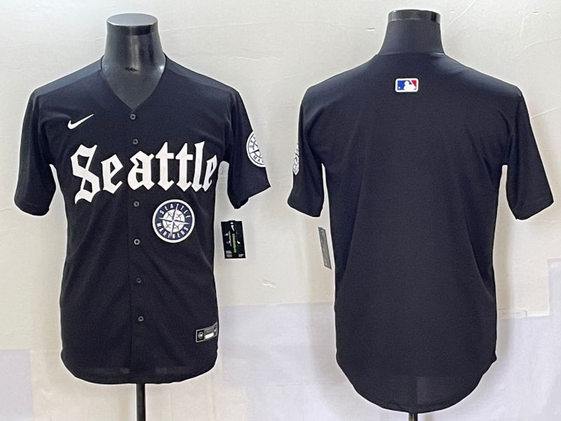 Men 2025 Seattle Mariners Blank black Five generations Joint Name Nike MLB Jersey style 6